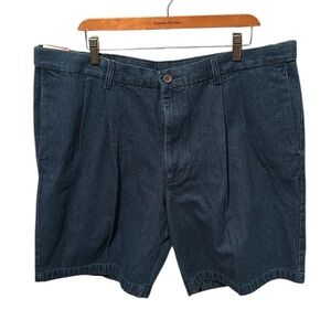 NWT Haggar Comfort Cotton Denim Shorts with Expandable Waist Zipper Mens Size 42